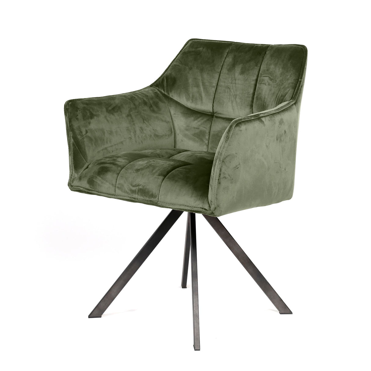 Dining chair Lino Velvet Green Swivel 