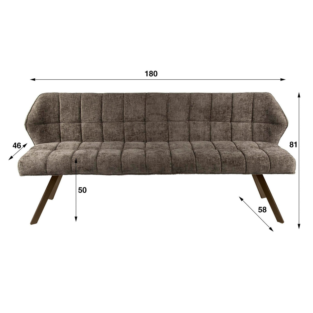 Dining room sofa grid taupe brown chenille