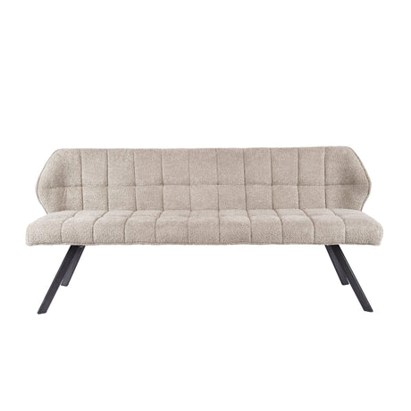 Dining bench Lino Bouclé Fabric Sand 180 cm Checkered 