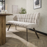 Eetkamerbank Raster chenille zandbruin