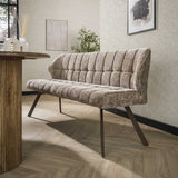 Dining room sofa Grid Chenille Brown