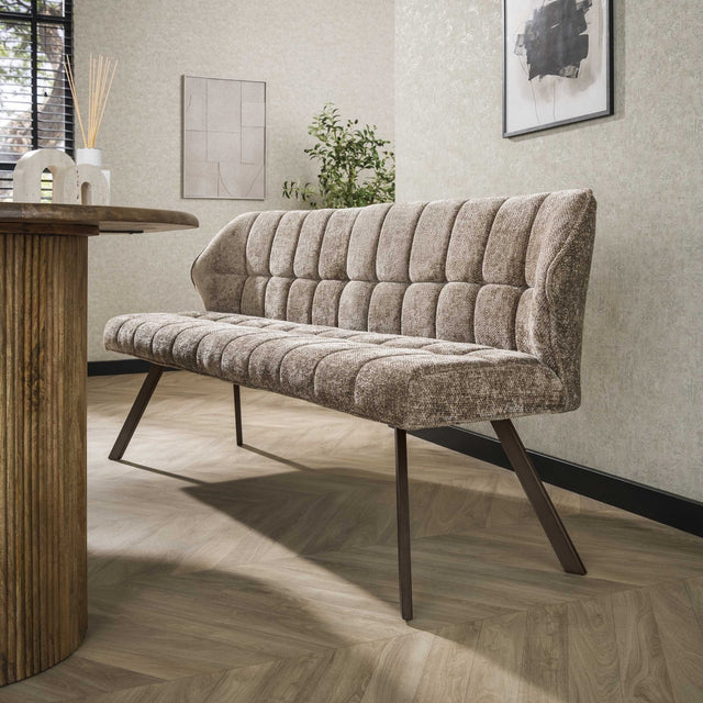 Dining room sofa Grid Chenille Brown