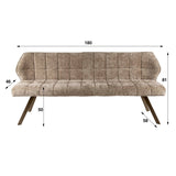 Dining room sofa Grid Chenille Brown