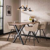 Set of 2 Lino Bouclé Sand Bar Stools Rotatable Grid 