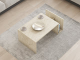 Rectangular Travertine Coffee Table Mebo - With Book Holder - 87x50 cm 