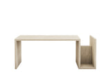 Rectangular Travertine Coffee Table Mebo - With Book Holder - 87x50 cm 