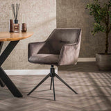 Dining chair Chia Velvet Anthracite Swivel 