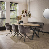 Chia Velvet Dining Bench Anthracite 188 cm 