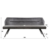 Chia Velvet Dining Bench Anthracite 188 cm 