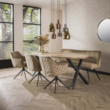 Dining room bench Chia Velvet Champagne 188 cm 