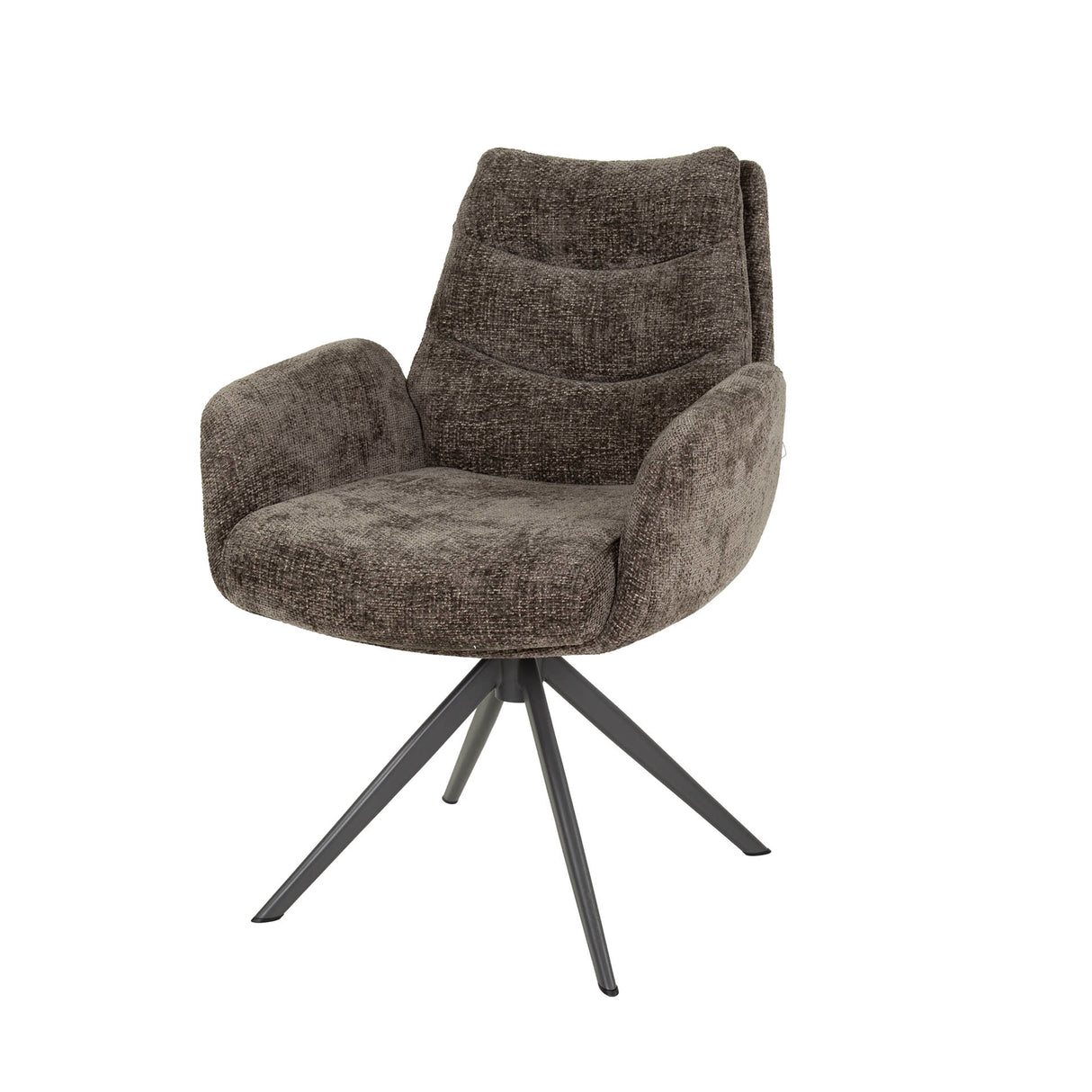 Elite Taupe Chenille Fabric Dining Chair Rich Swivel 