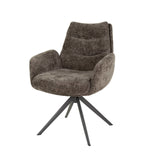 Elite Taupe Chenille Fabric Dining Chair Rich Swivel 