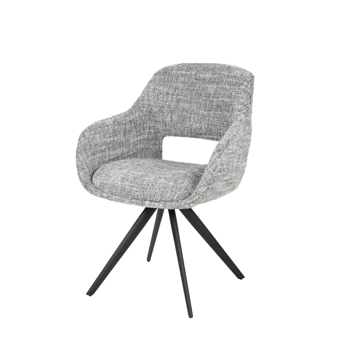 Set of 2 Dining Chairs Springo Swivel Fabric Steel Gray 