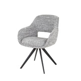 Set of 2 Dining Chairs Springo Swivel Fabric Steel Gray 