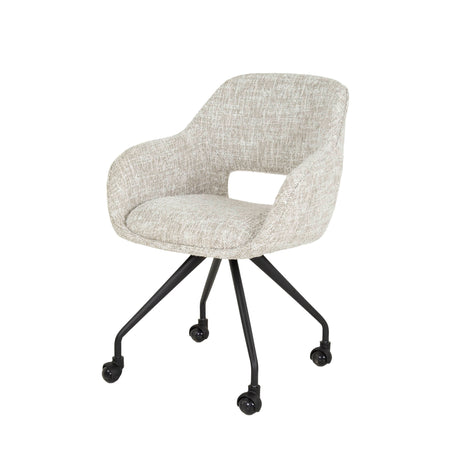 Dining chair with wheels Springo swiveling Eagle fabric Crème 
