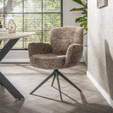 Set of 2 Milano swivel dining chairs Hoven rich champagne 