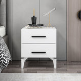 Bedside table bare white melamine 50x56x47 cm