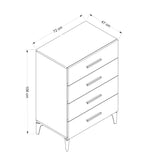 Chest of drawers bare white melamine 72x106x47 cm
