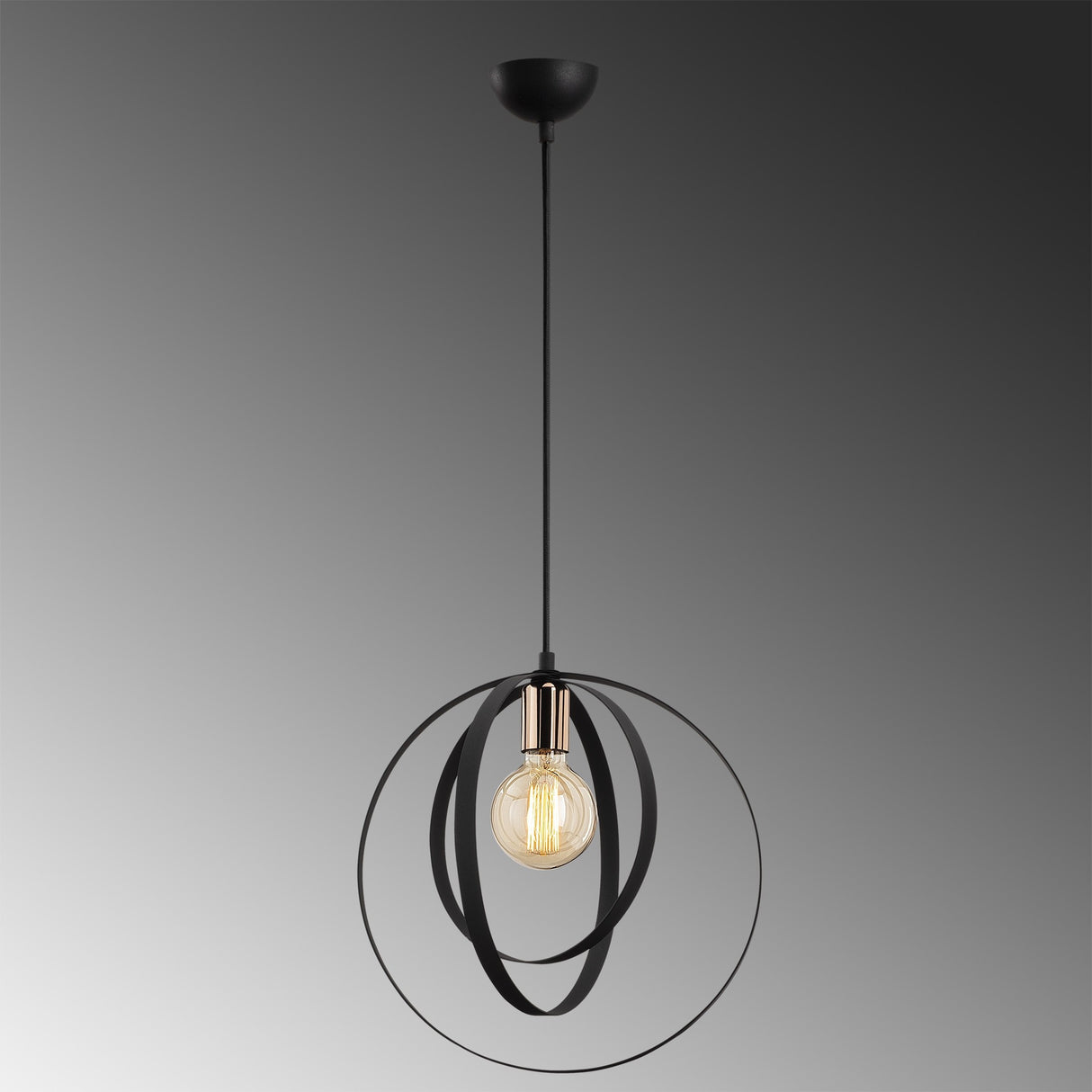 Pendant lamp 1-light Black Metal Thorn 