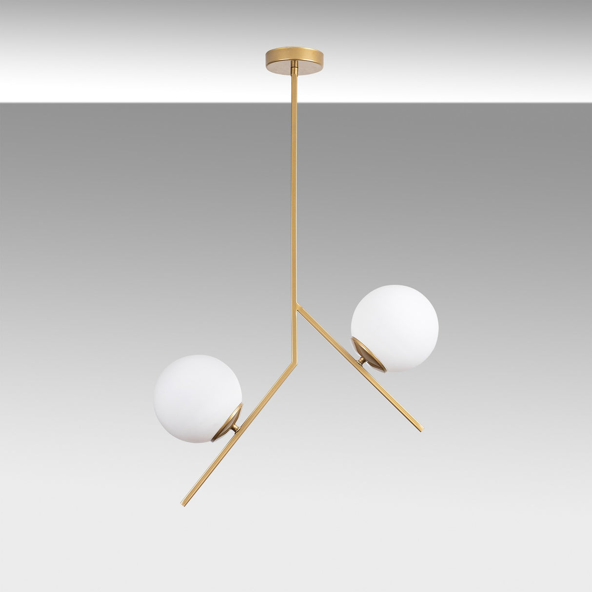 Pendant lamp 2-light Gold Glass Nimbus 