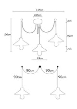 Multicolor Pendant Lamp 3-light Metal Virtu 