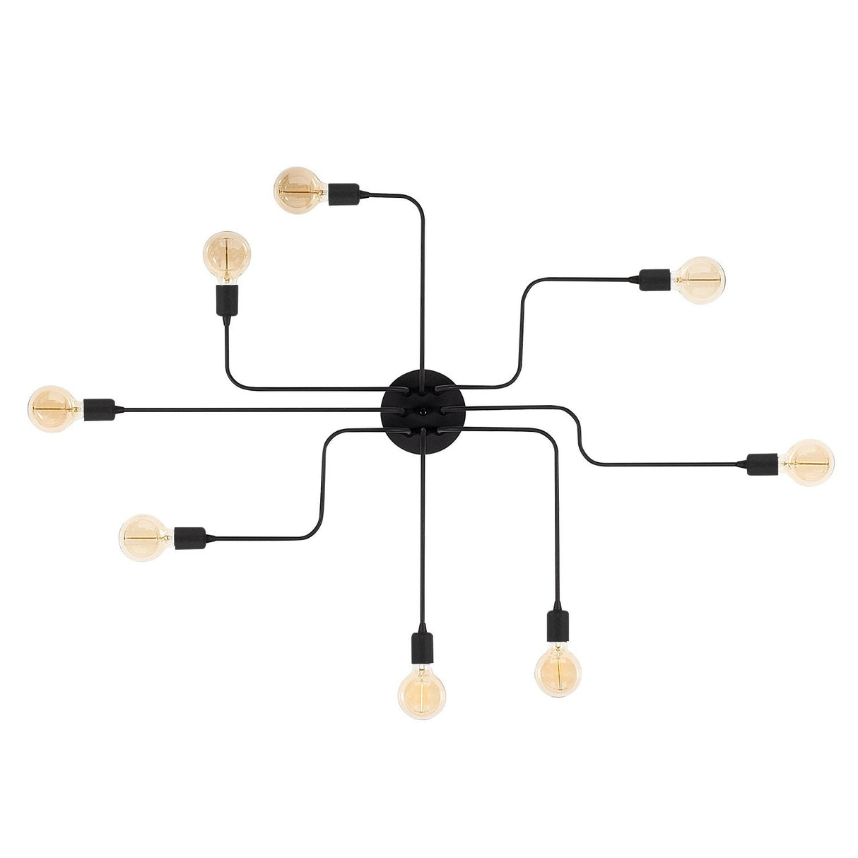 Pendant lamp 8-light L Black Metal Striker 