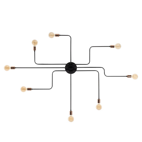 Pendant lamp 8-light XL Black Metal Striker 