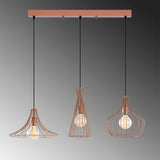 Pendant lamp 3-light Copper-colored Metal Evermere 