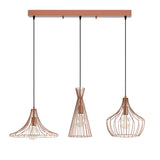 Pendant lamp 3-light Copper-colored Metal Evermere 