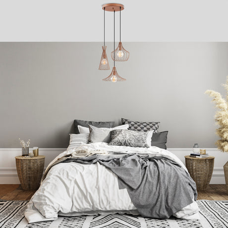 Copper-colored Metal Pendant Lamp Evermere 