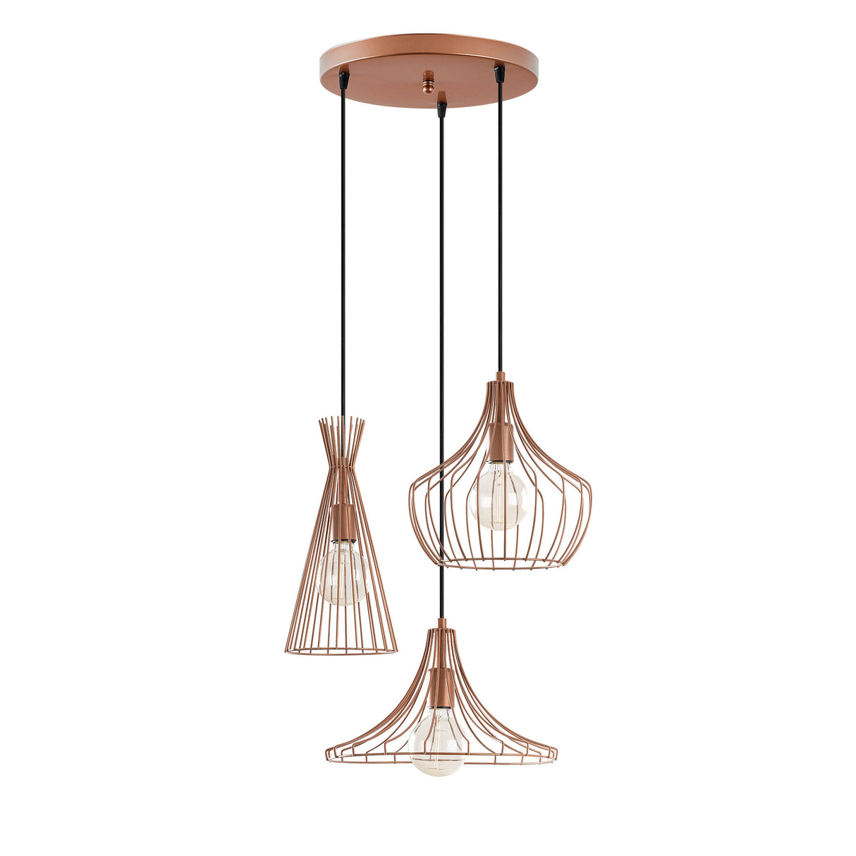 Copper-colored Metal Pendant Lamp Evermere 