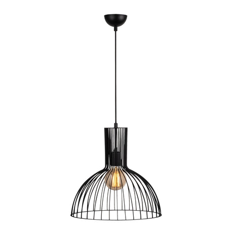 Pendant lamp 1-light Black Metal Quartz 