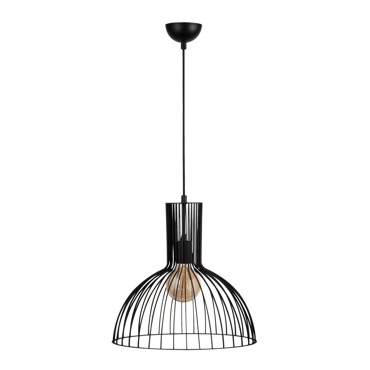Pendant lamp 1-light Black Metal Quartz 