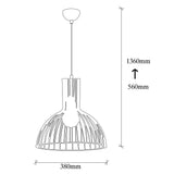 Pendant lamp 1-light Black Metal Quartz 