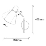 Wall lamp Black Gold Metal Crimson 