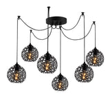 Pendant light 6-light Black Metal Quartz 