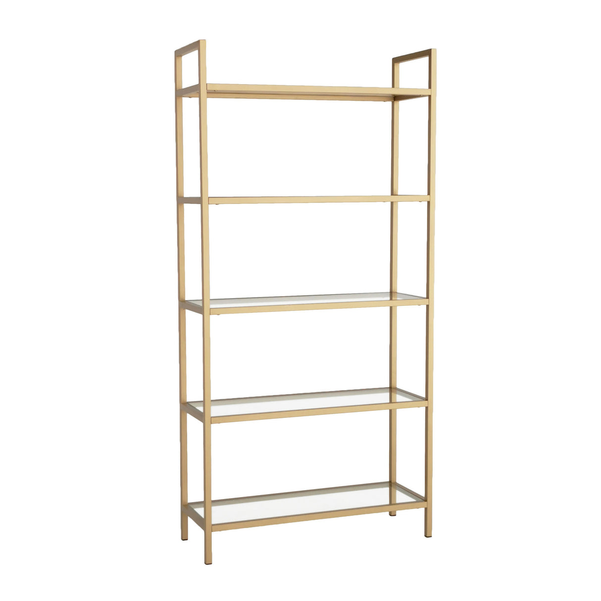 Modern chic Veneto bookcase gold metal glass 80x165x30 cm