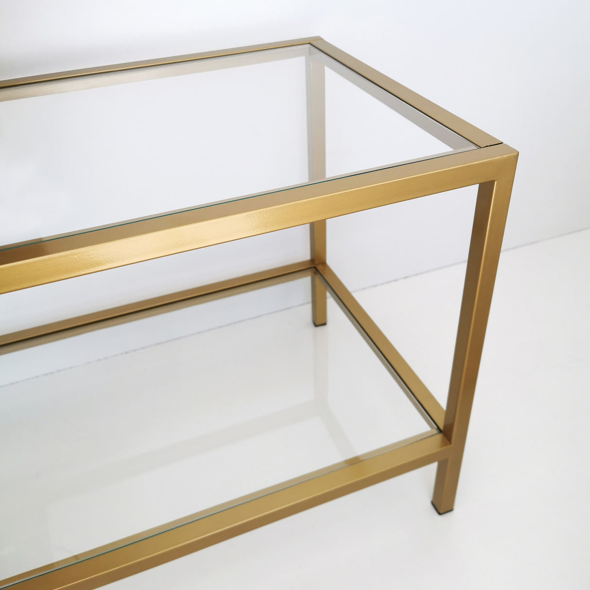 TV Meubels - TV Meubel Basic Gold Goud Glas 130x45x40 cm - Dimehouse