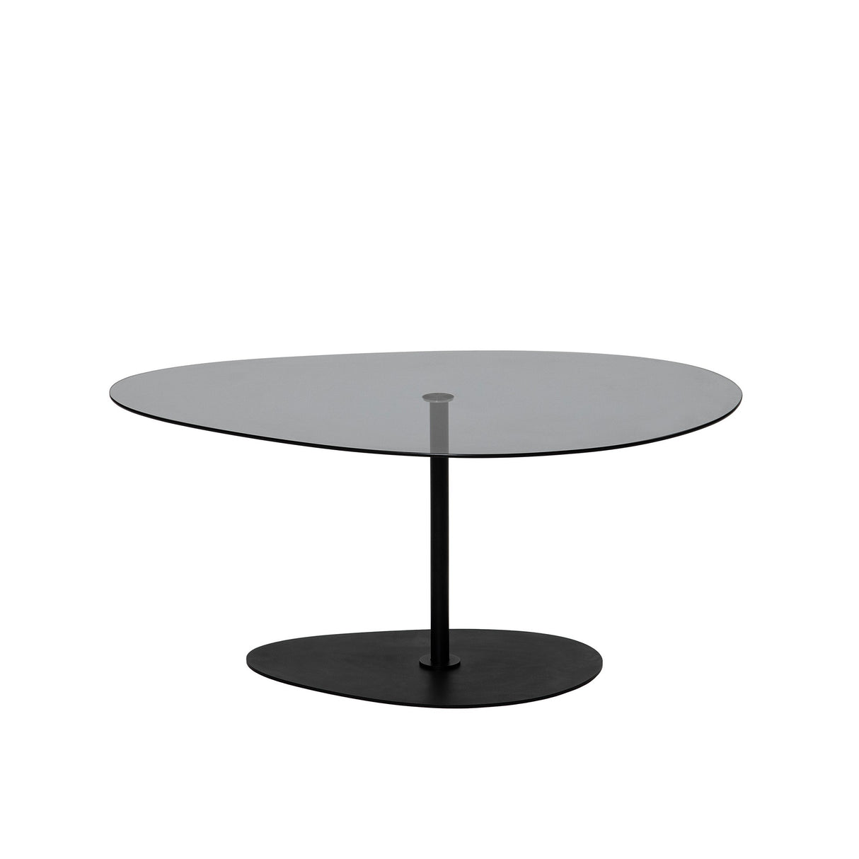 Salontafels - Organische Design Salontafel Getint Glas Torpo - Zwart Metalen Frame - Dimehouse