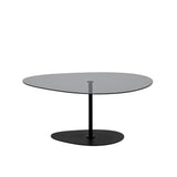 Salontafels - Organische Design Salontafel Getint Glas Torpo - Zwart Metalen Frame - Dimehouse
