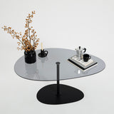 Salontafels - Organische Design Salontafel Getint Glas Torpo - Zwart Metalen Frame - Dimehouse