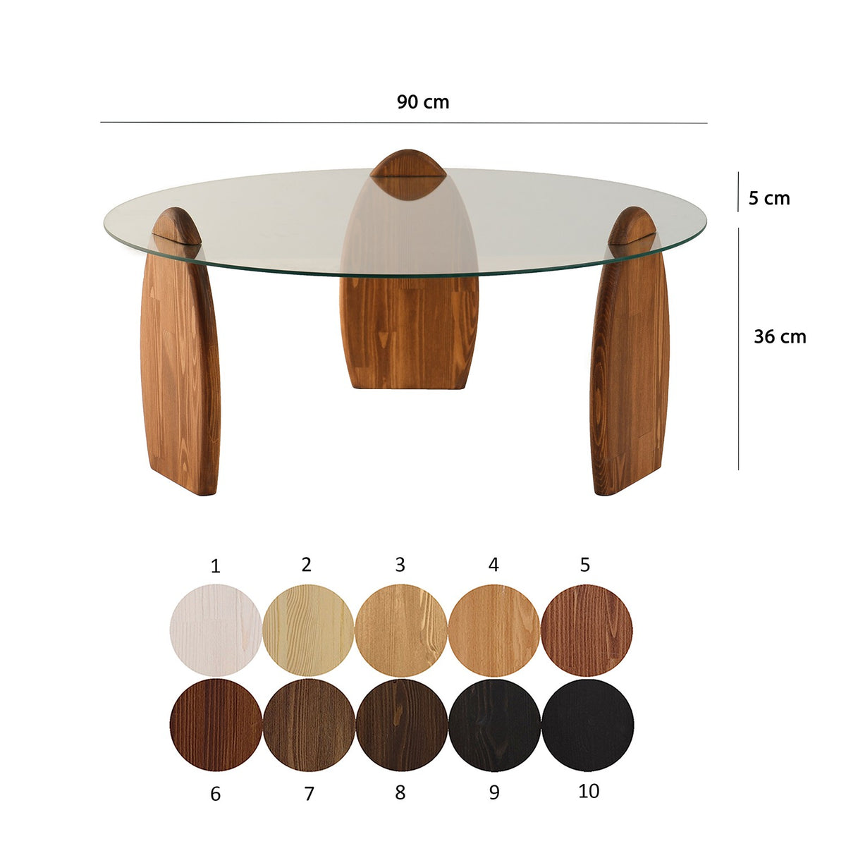 Design Coffee Table Round 90 cm Sunf - Wooden base – Dimehouse