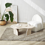 Organic Coffee Table Travertine Melamine marble look Melta - 105x65 cm 