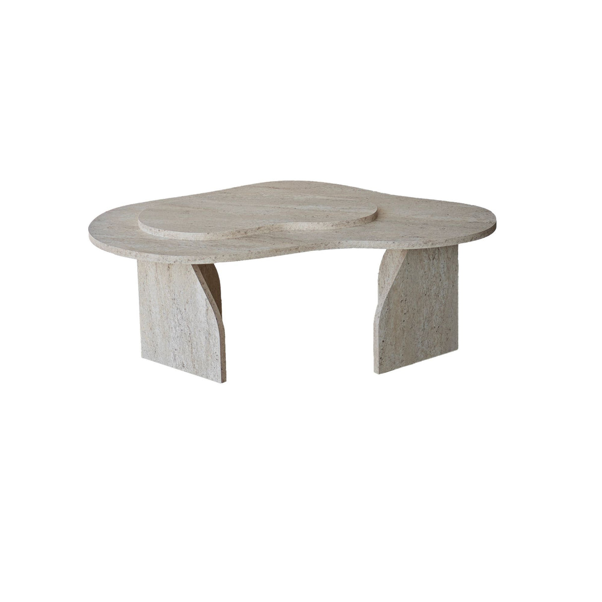 Organic Coffee Table Travertine Melamine marble look Melta - 105x65 cm 