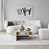 Coffee Tables - Coffee Table Square Glass Sagu - Sapphire Melamine Base - 90x90 cm - Dimehouse