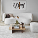 Coffee Tables - Coffee Table Square Glass Sagu - Sapphire Melamine Base - 90x90 cm - Dimehouse