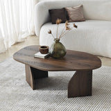 Organic Coffee Table Walnut Melamine Rack - 105x65 cm 