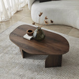 Organic Coffee Table Walnut Melamine Rack - 105x65 cm 
