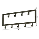 Industrial Coat Rack Milano 9 hooks Brushed Metal silver 