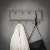 Industrial Coat Rack Milano 9 hooks Brushed Metal silver 